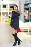 2015冬季新款韩版大毛领宽松中长款正品羽绒服加厚女式立领外套