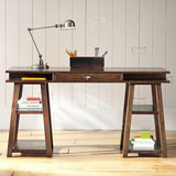 LOFT简约现代纯实木原木家具写字桌书桌工作台办公桌台式电脑桌子