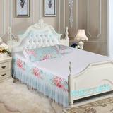 欧式床专用蓝色蕾丝床罩床笠 白色床裙单件1.2米 1.5米 1.8米 2米