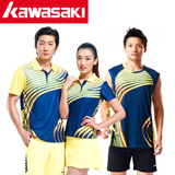 新款川崎羽毛球服装无袖T恤男装女装运动服上衣背心上装短袖