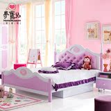 儿童床 女孩粉色公主床欧式小户型女孩床1.5/1.2米单人床套房家具