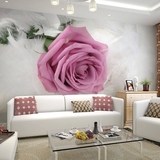 现代玫瑰花壁纸3D大型壁画 客厅卧室床头温馨浪漫电视背景墙纸