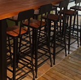 j新款绿色做旧实木吧桌 吧台 桌实木酒吧桌 吧桌椅 高脚桌