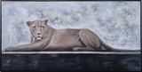 美式乡村现代高档手绘原创油画《母狮》家居会所装饰画