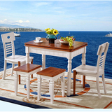 小户型伸缩折叠实木餐桌椅组合4人地中海简约现代宜家创意饭桌子