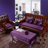 冬季实木沙发垫防滑三人座茶几布艺可拆洗红木家具组合连体长坐垫