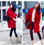 韩国代购冬季明星同款中长款羊绒羊毛呢外套大衣女装韩版厚加棉潮