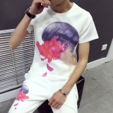 阿迪潮达斯简约男士标准韩版短袖打底常规衣服新款夏季男装T恤
