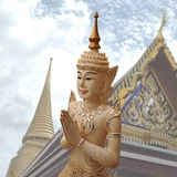 东南亚木雕跪佛摆件酒店会所招财人物摆件泰国特色迎宾女佛像装饰