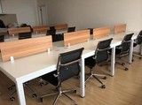 天津办公家具铁腿组合八人位桌面屏风隔断职员工位钢木办公桌特价