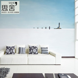 思舍北欧极简艺术壁纸客厅背景墙纸大型无缝定制壁画蓝色天空摄影