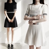 韩国代购女装2016夏装新款韩版甜美小香风明星同款修身显瘦连衣裙