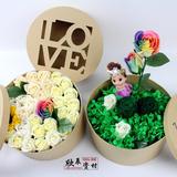 LOVE镂空圆形花盒 鲜花礼品包装盒  鲜花包装材料批发 情人节礼盒