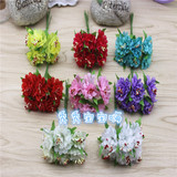 糖盒配件DIY花朵材料批发绢花拍照道具 花环配件 套色樱花 6朵/束