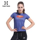 2015女士运动服 女士超人T恤短袖 瑜伽服 骑行训练弹力服