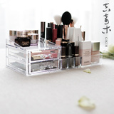 吉奇木 透明抽屉式化妆品收纳盒 组合化妆盒 收纳柜 单层系列