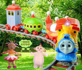 正版花园宝宝叮叮车 托马斯小火车组装带音乐灯光轨道玩具车包邮