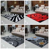 卧室现代简约茶几地毯弹力丝图案 韩国亮丝床边长方形客厅 特价混