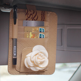 汽车多功能cd夹女士车载创意收纳cd包遮阳板套票据卡片眼镜夹通用