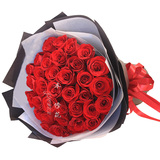 木修花33朵红玫瑰鲜花速递送女友生日求婚表白武汉同城花店送花