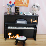 1比12娃娃屋diy小屋家具迷你配件 立式钢琴模型乐器摆件低价促销