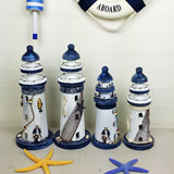 地中海特色礼物家居装饰 木质灯塔摆件 手工装饰工艺品 灯塔模型