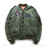 美国空军飞行员夹克男MA-1刺绣徽章潮牌棒球服日系复古女工装外套