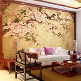 大型壁画定做壁纸中式古典玉兰花鸟客厅卧室沙发餐厅背景墙