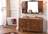 欧式落地式橡木浴室柜白色洗手盆大理石盆台dd99