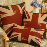 英伦复古棉麻布艺 怀旧英国米字国旗沙发靠垫套抱枕靠枕汽车腰枕