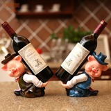 个性时尚吉祥猪红酒架欧式可爱树脂摆设酒架摆件创意葡萄酒架