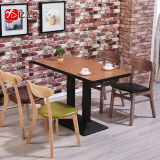 亿尤德简约现代咖啡厅桌椅长方形奶茶甜品西餐厅实木快餐桌椅组合