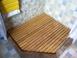 香杉防腐木地板 浴室踏板 淋浴木垫 防滑地垫 定做不等边钻石型
