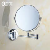 浴室化妆镜 全铜 卫生间折叠镜子 双面美容镜 8寸旋转伸缩镜壁挂