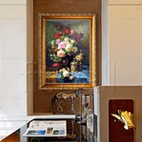 凤之舞手绘油画欧式古典花卉HA32别墅客厅餐厅玄关过道装饰有框画