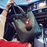 2015冬季韩版购物袋女包卡通单肩包简约子母包休闲水桶大包包潮