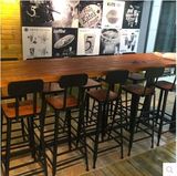 美式复古铁艺餐桌实木咖啡厅酒吧休闲吧餐厅奶茶店星巴克组合桌椅
