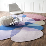 现代简约宜家彩色不规则客厅茶几沙发卧室羊毛腈纶定制地毯时尚