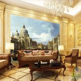 欧式复古壁画威尼斯大运河欧式油画电视背景墙纸客厅沙发无缝壁纸