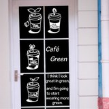 手绘咖啡杯 玻璃贴 墙贴纸 酒吧咖啡店蛋糕奶茶店铺橱窗装饰贴画