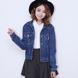 2015春季新款韩版甜美文艺范修身显瘦大码长袖女士牛仔衬衣衬衫