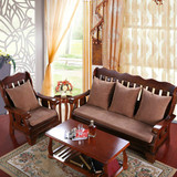 冬天实木沙发垫可拆洗组合三人中式木制通用纯色家具联邦红木坐垫