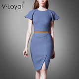 V·Loyal2016夏季新款连衣裙欧美名媛高端中长款时尚礼服连衣裙女
