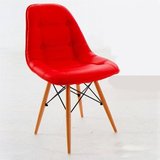 椅子办公椅电脑椅餐椅伊姆斯椅PU皮面椅子凳子休闲凳子座椅红色