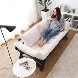 简约现代小户型实木沙发床推拉折叠两用多功能布艺沙发床可拆洗