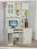 韩式田园欧式实木书桌电脑桌1.2米带书架组合简约白色台式家用