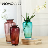 NOMO北欧工艺装饰品 美式乡村客厅摆件摆设 博洛尼小收口玻璃花瓶