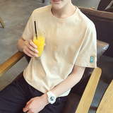 夏季男士圆领短袖T恤韩版修身男生T恤衫学生短袖半袖打底体恤衫男