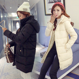 青少年韩版冬季女装中长款加厚保暖羽绒棉衣学生款面包服少女外套