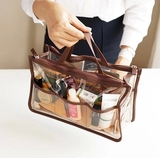 韩版多功能手提包中包 防水洗漱包 收纳包 PVC透明双拉链化妆包